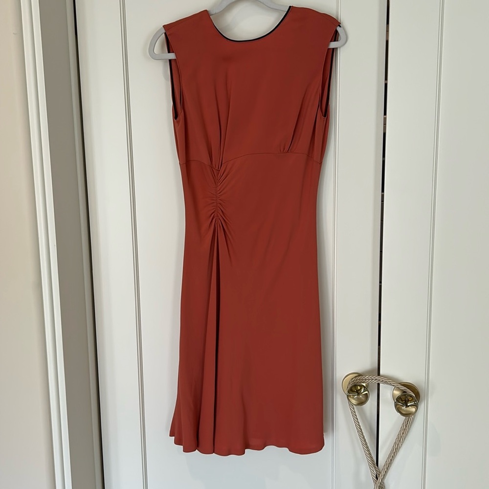 Zara Woman Coral Below-knee dress